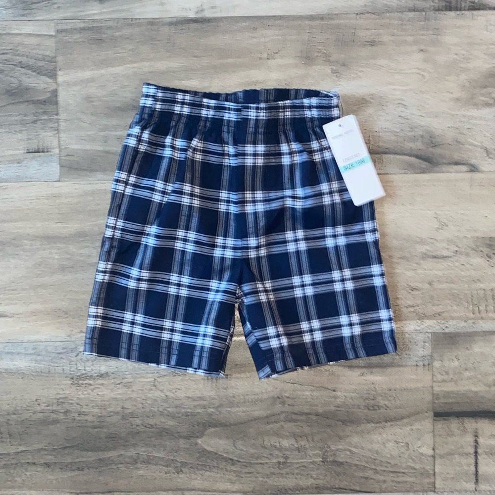 Plaid Boy Shorts Blue Kids Headquarters Casual Summer 18 Months Activewear